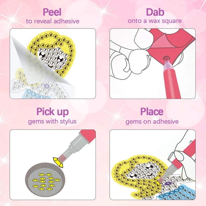 ORIENTAL CHERRY Arts and Crafts for Kids Ages 8-12 - Make Your Own GEM Keychains - 5D Diamond Art Painting by Numbers Kits Girls Kids Ages 3-5 4-6 6-8 Toys Birthday Easter Basket Stuffers Christmas Stocking Gifts - Image 4